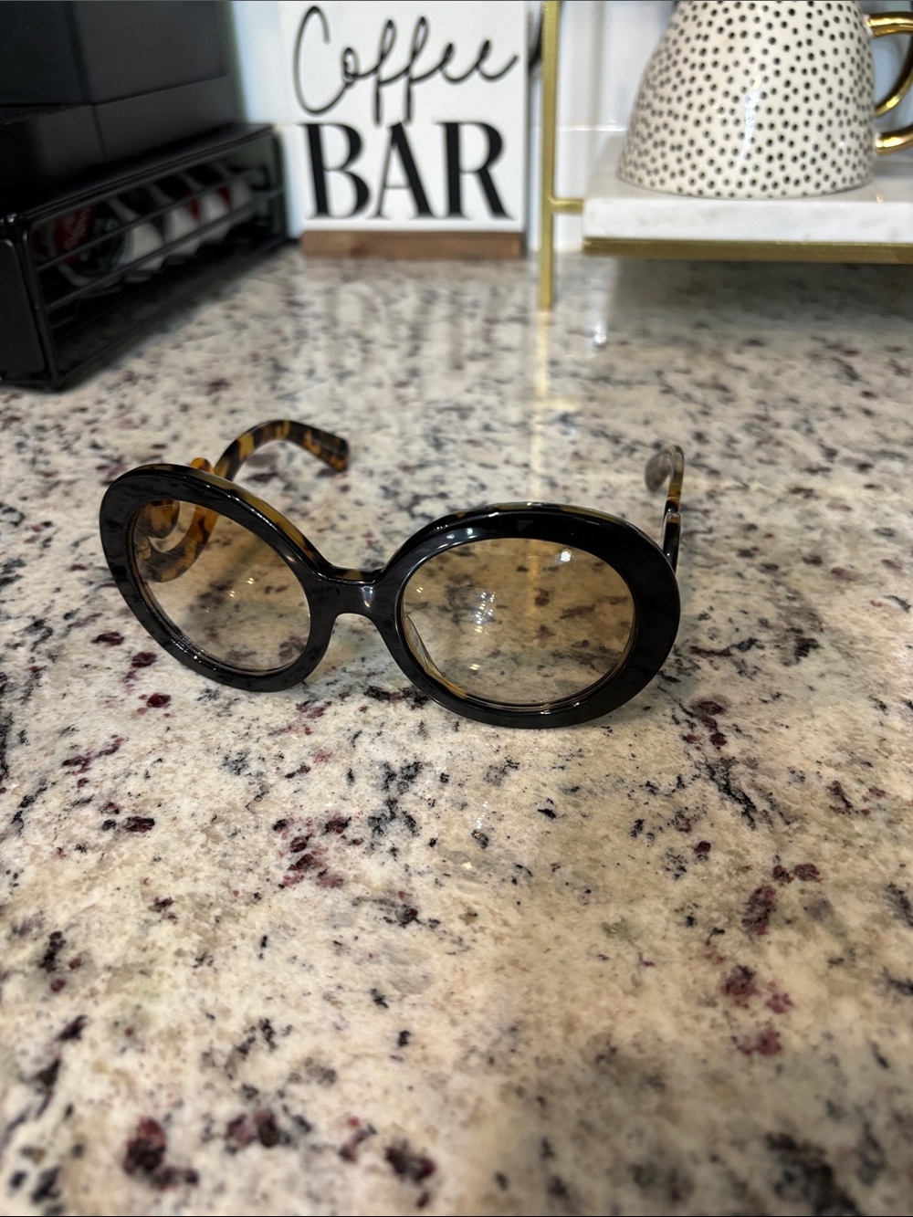 Prada Black Front Sunglasses with Tortoiseshell Arms - Picture 3 of 3